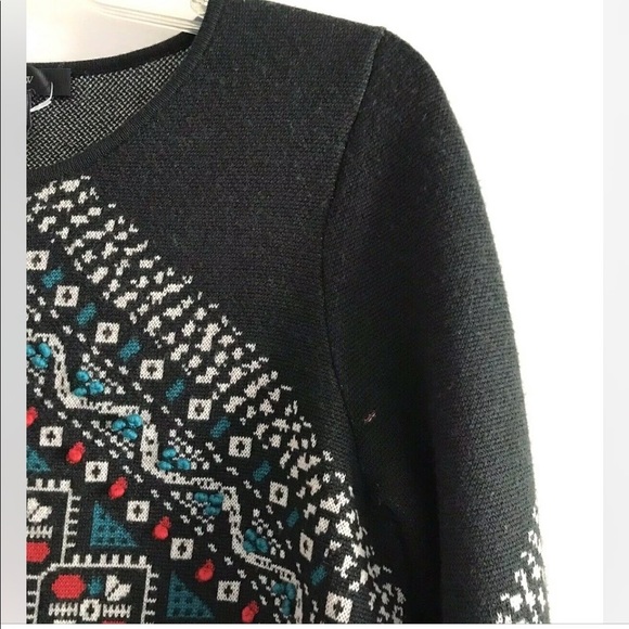 J.Crew | Sweater Womens Size Small Green Wool Long Sleeve Knotted Scarf Top - Picture 4 of 11